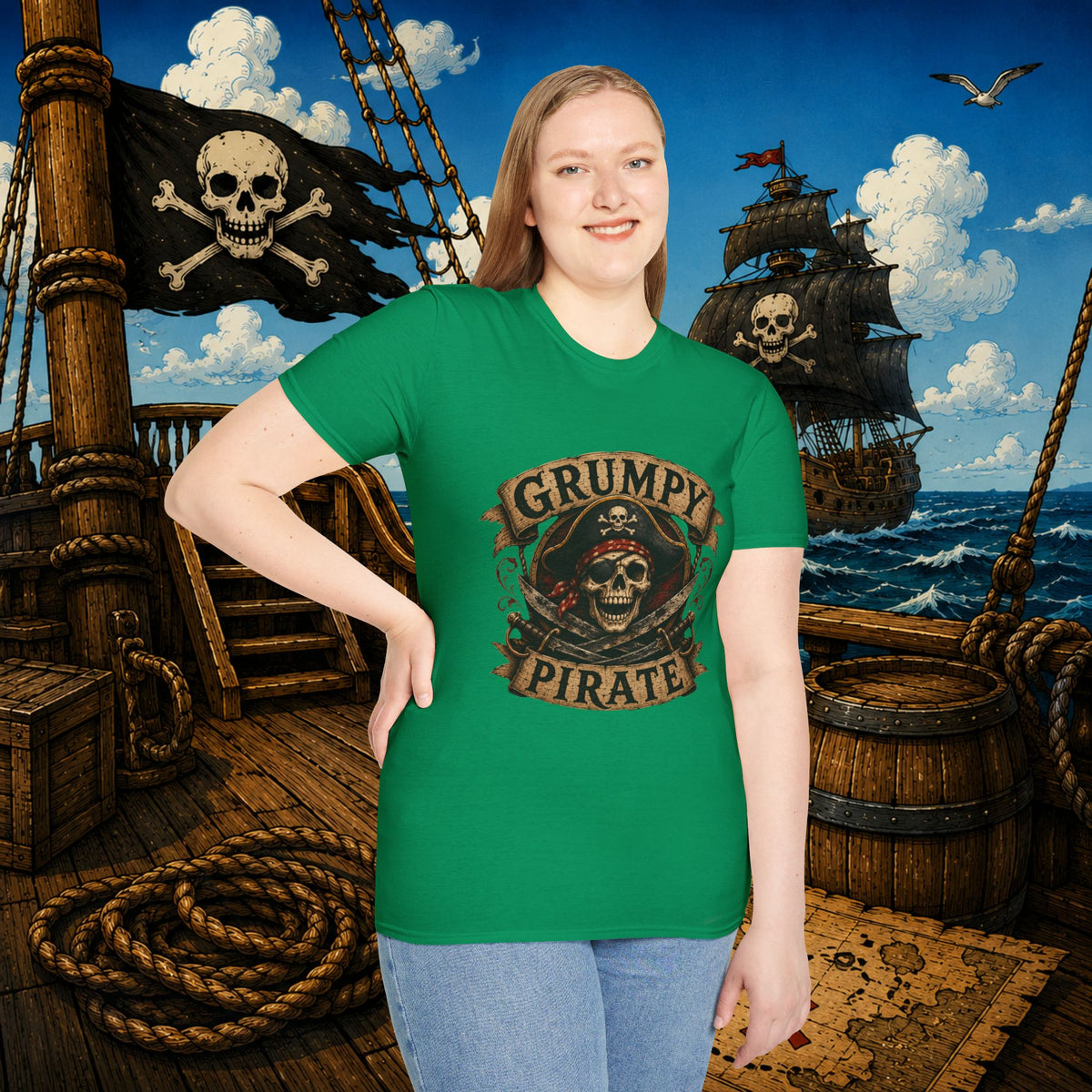 Grumpy Pirate Skull T-Shirt
