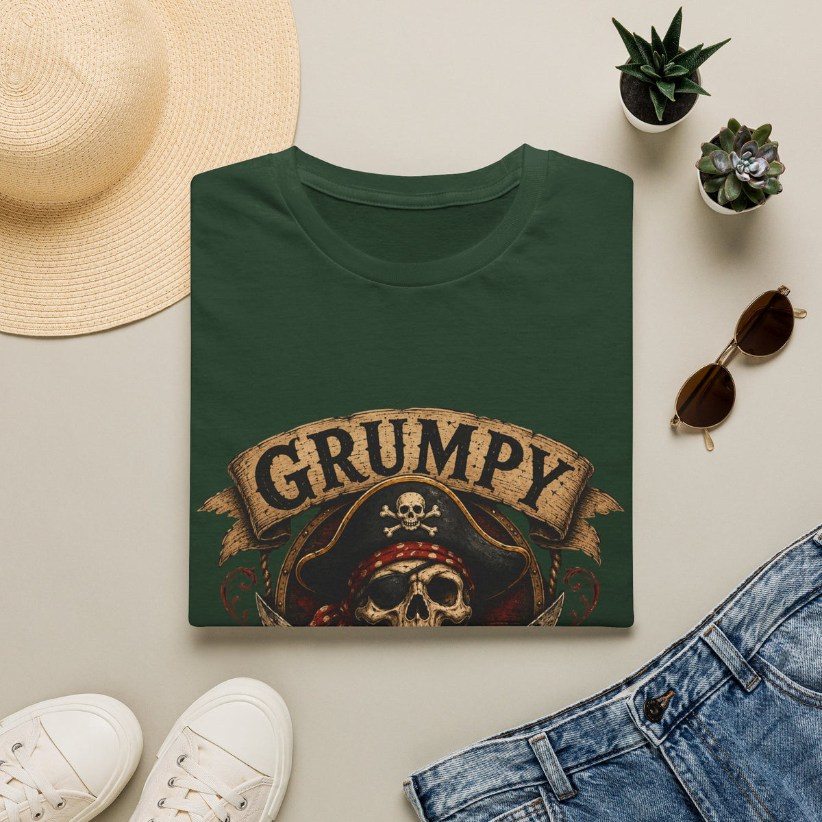 Grumpy Pirate Skull T-Shirt