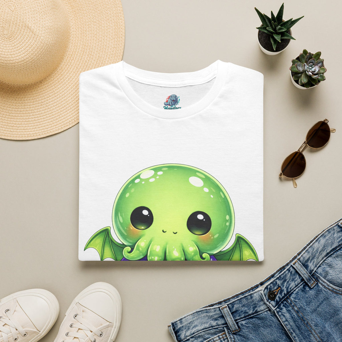 Cute Cthulhu Hawaiian Shirt T-Shirt | Kawaii Lovecraft Monster Graphic Tee | Adorable Tentacle Creature Shirt