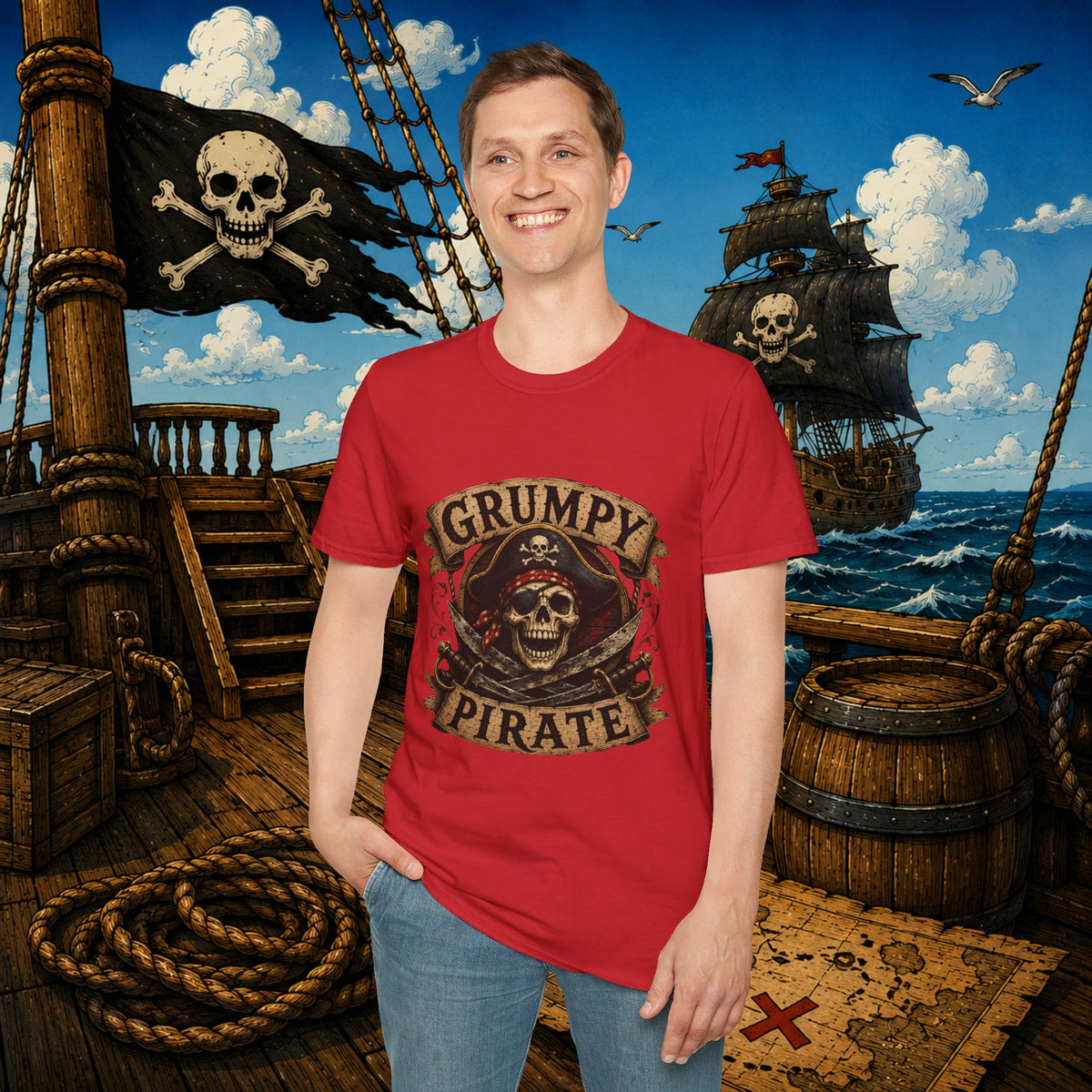 Grumpy Pirate Skull T-Shirt