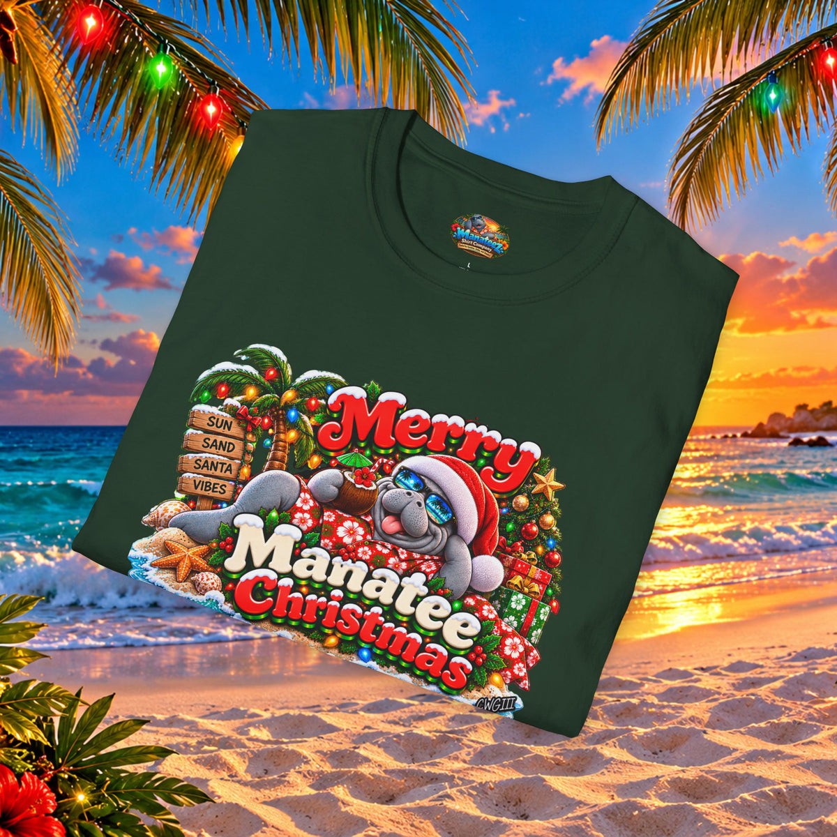 Merry Manatee Christmas T-Shirt