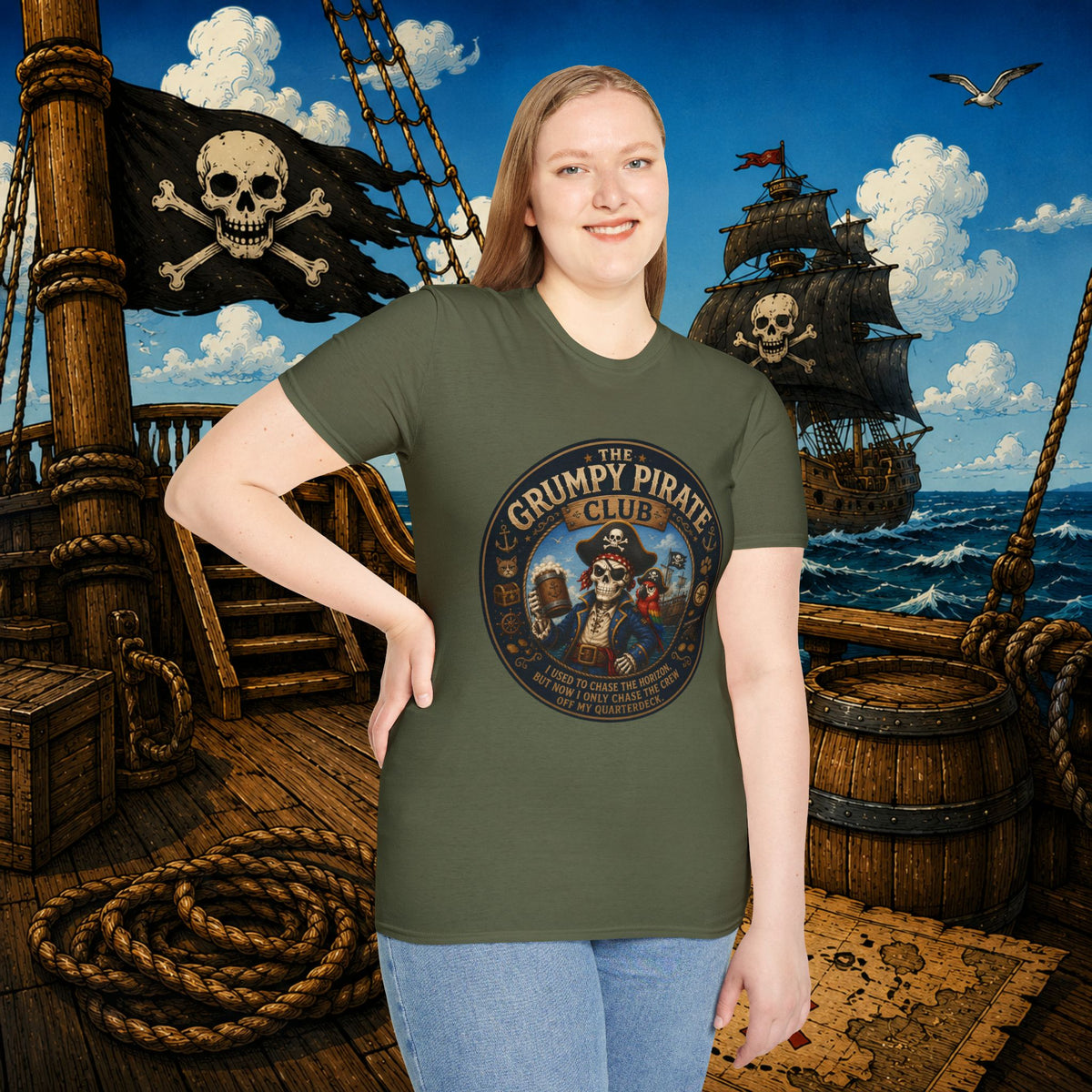 The Grumpy Pirate Skeleton Club T-Shirt