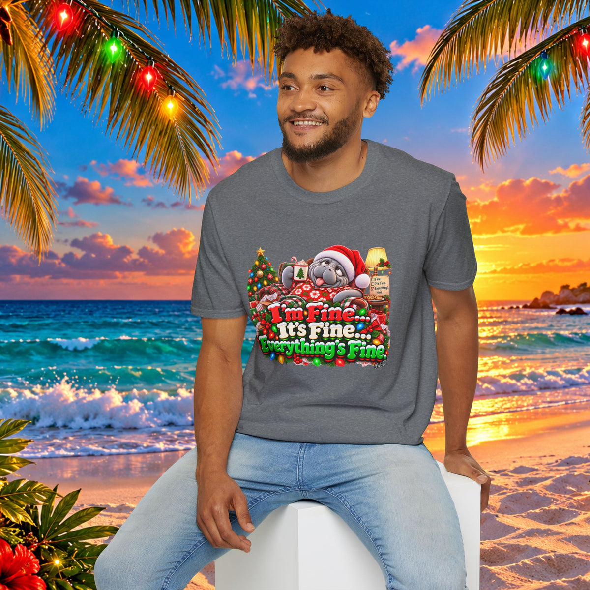 I’m Fine It’s Fine Everything’s Fine Christmas T-Shirt