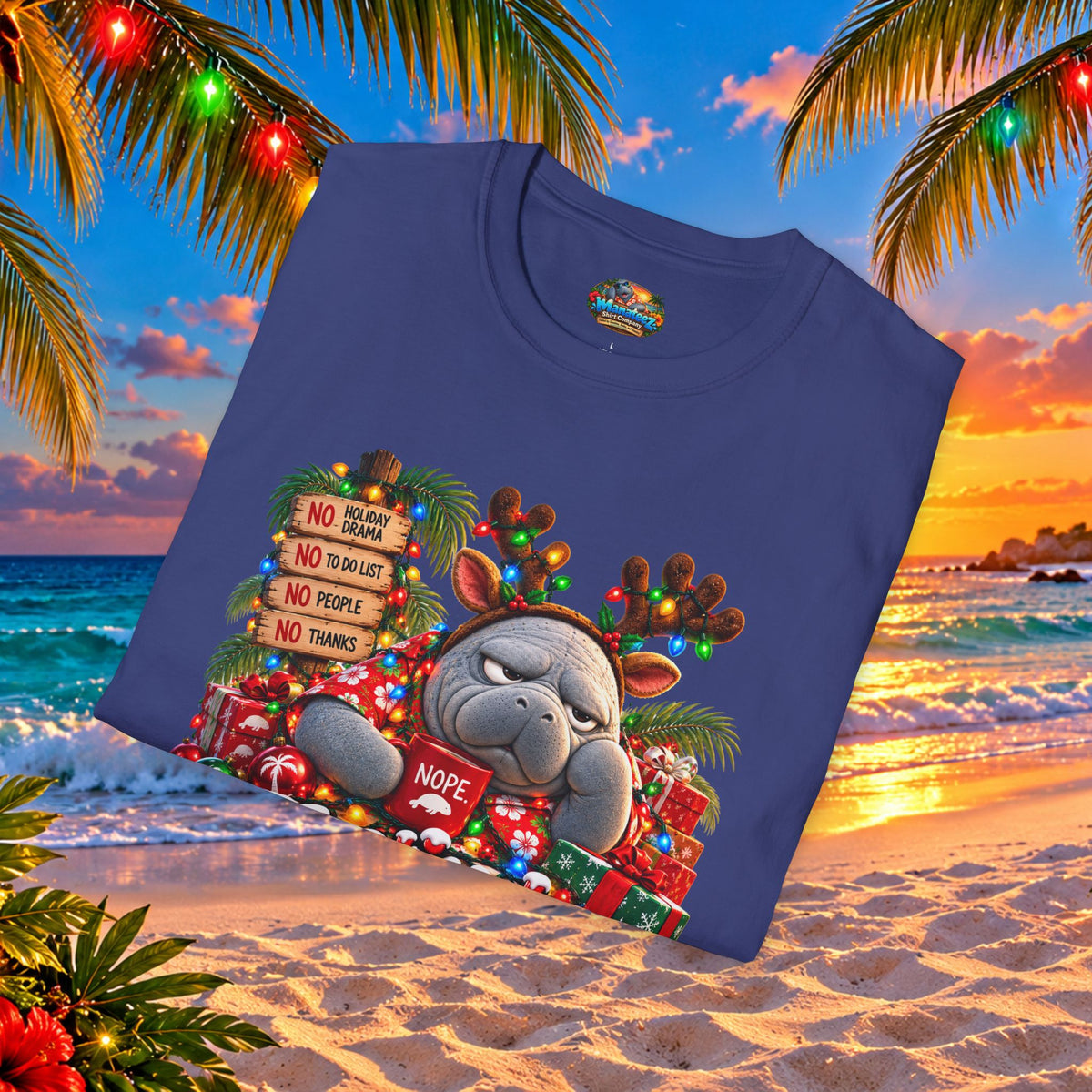 Festively Unavailable Christmas Manatee T-Shirt