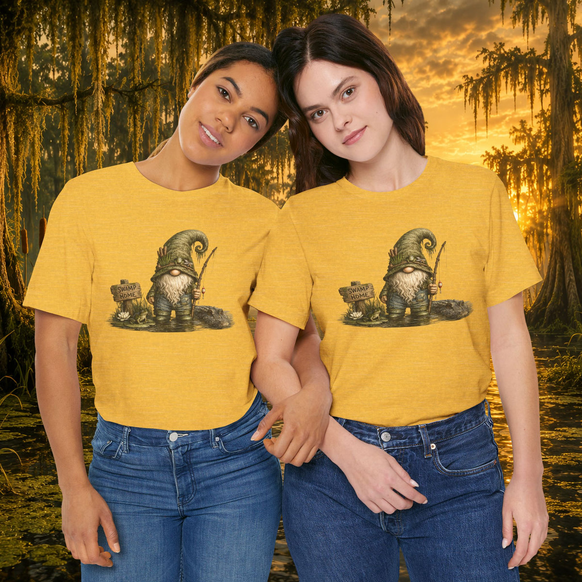 Swamp Gnome Shirt, Southern Swamp Life Tee, Fishing Gnome T-Shirt, Bayou Gnome Shirt, Alligator Gnome, Frog Lover Gift, Country Swamp Shirt