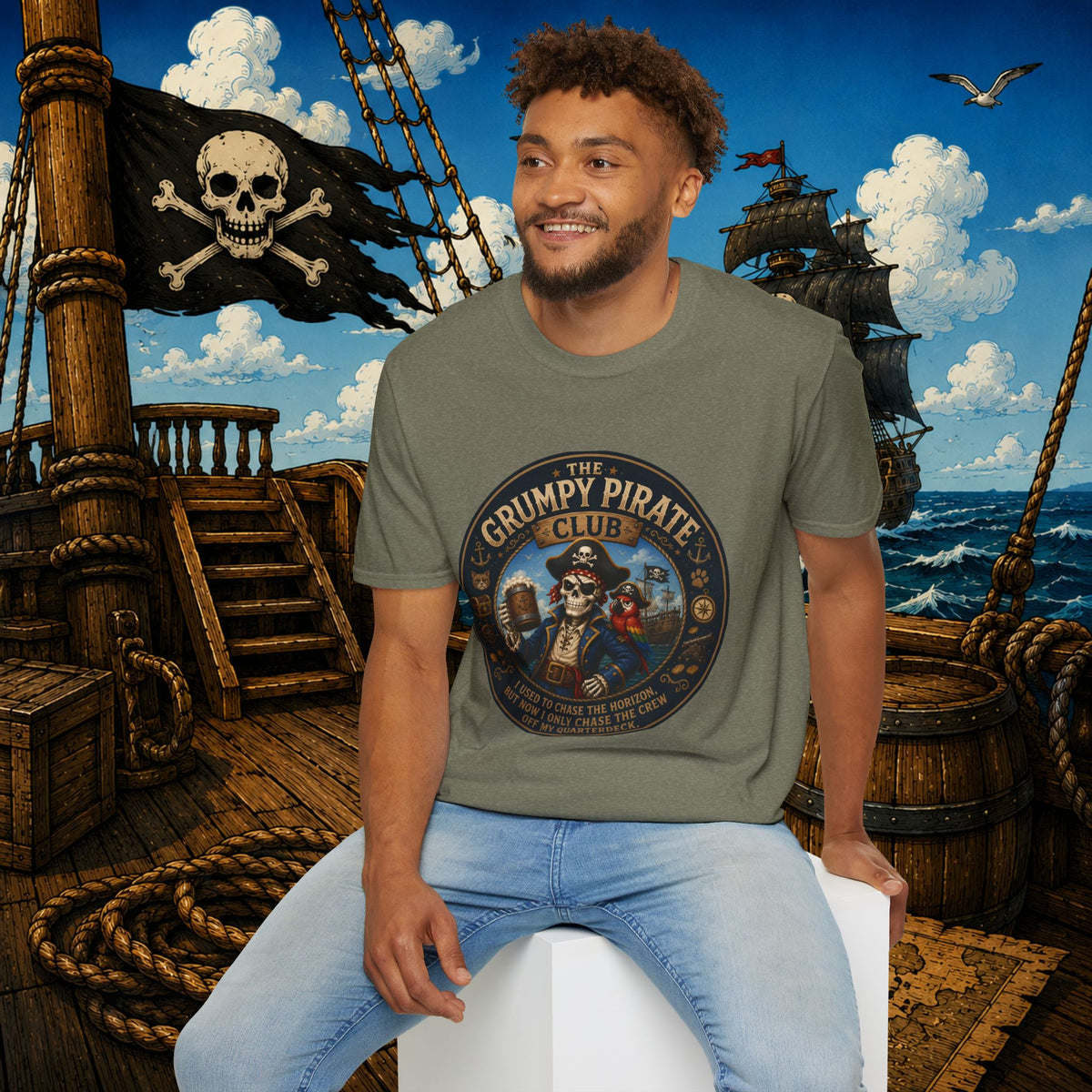 The Grumpy Pirate Skeleton Club T-Shirt