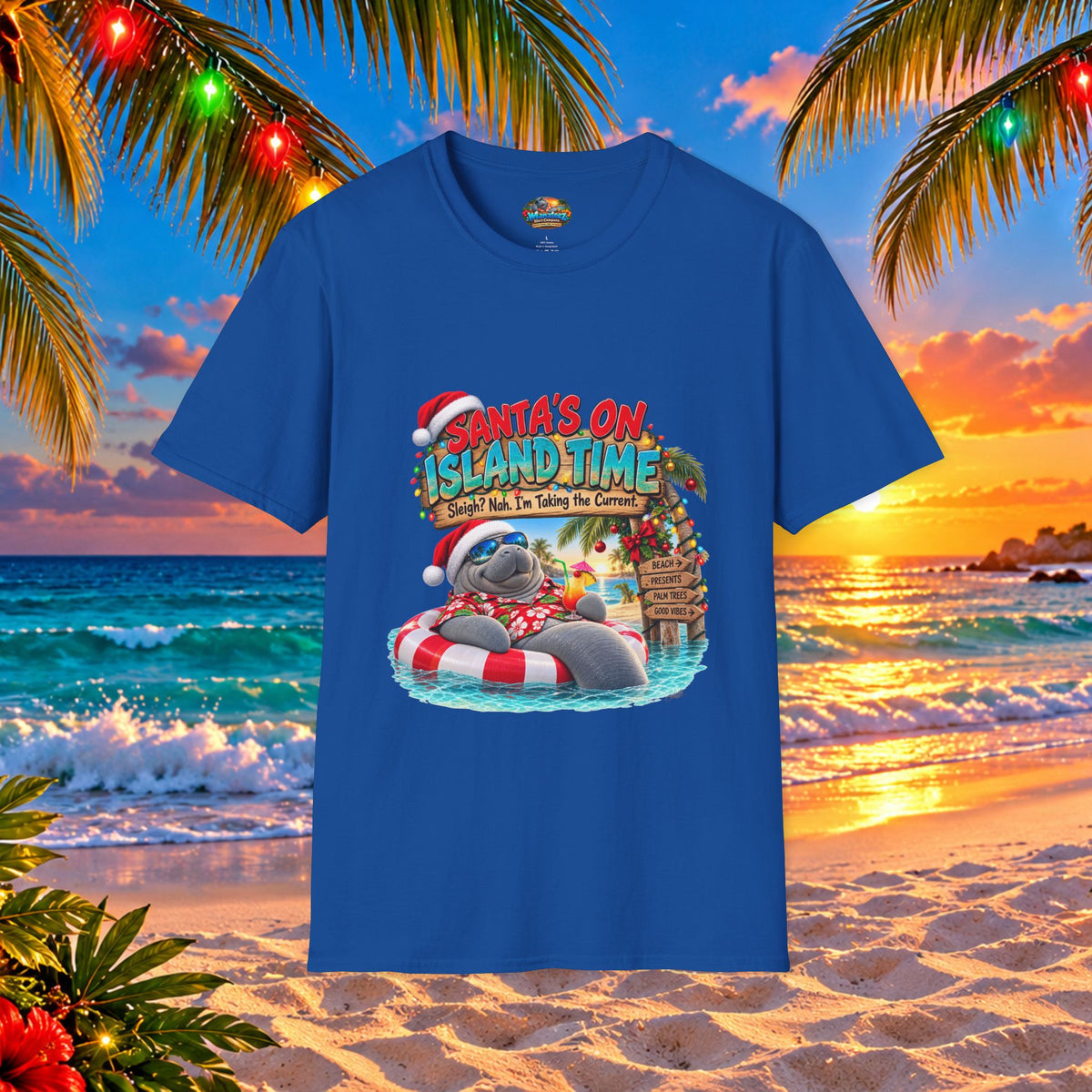 Santa’s on Island Time Christmas Beach T-Shirt