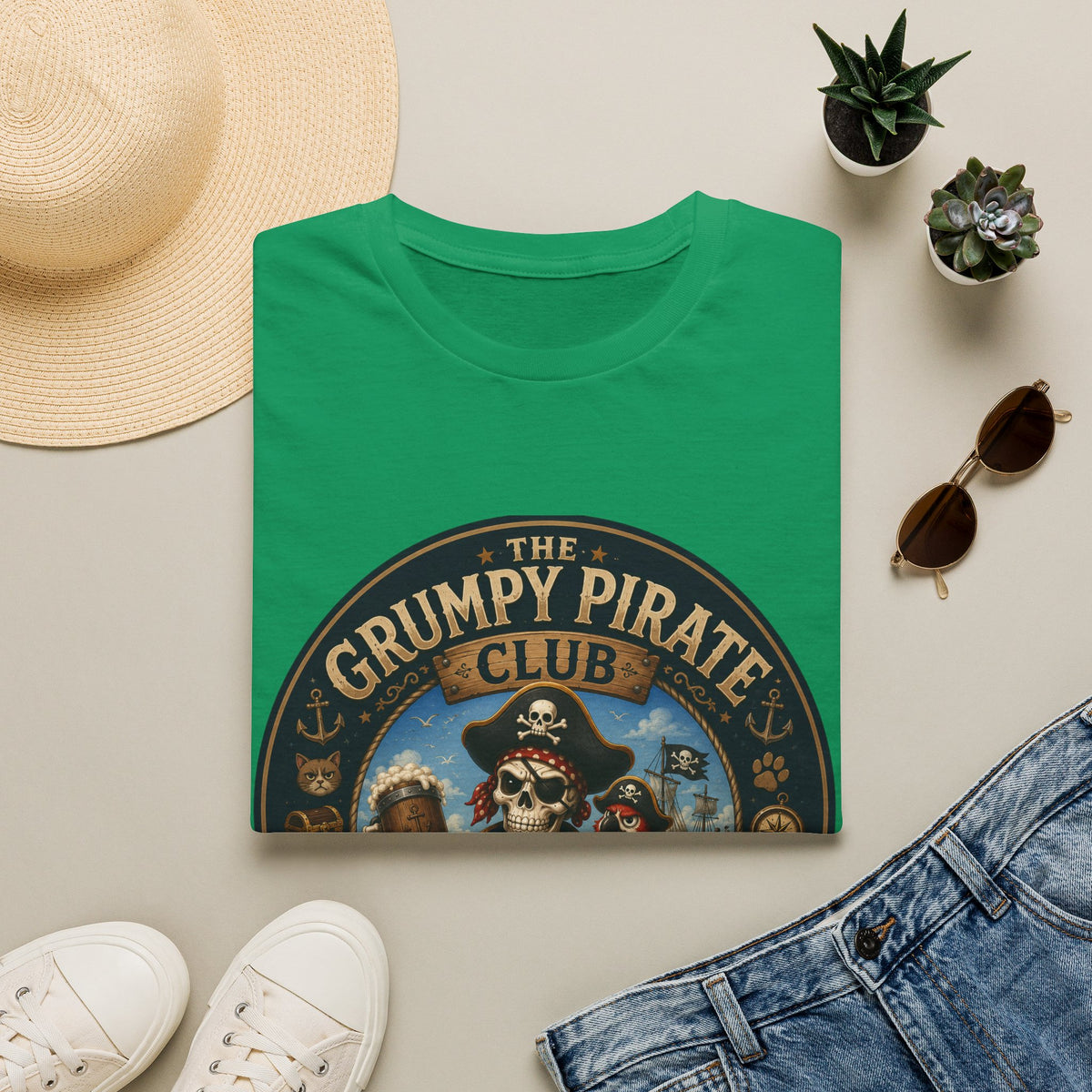 The Grumpy Pirate Skeleton Club T-Shirt
