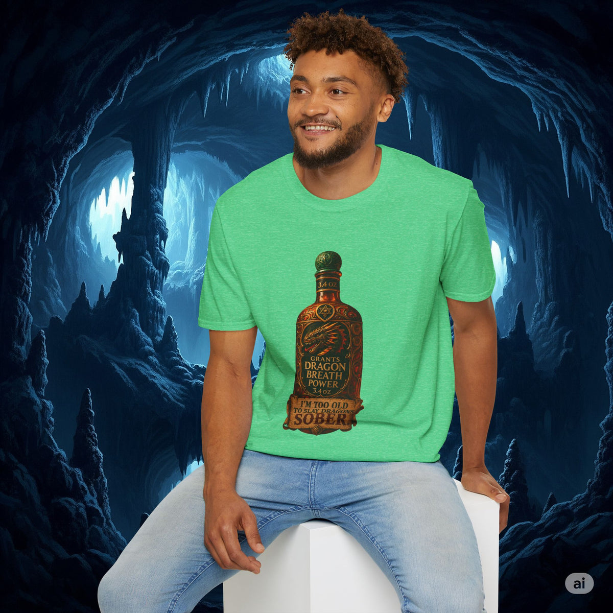 I'm Too Old to Slay Dragons Sober Shirt – Funny Dragon Breath Potion Fantasy T-Shirt