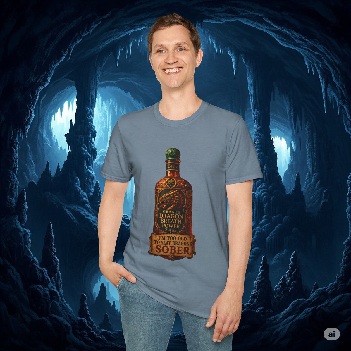 I'm Too Old to Slay Dragons Sober Shirt – Funny Dragon Breath Potion Fantasy T-Shirt