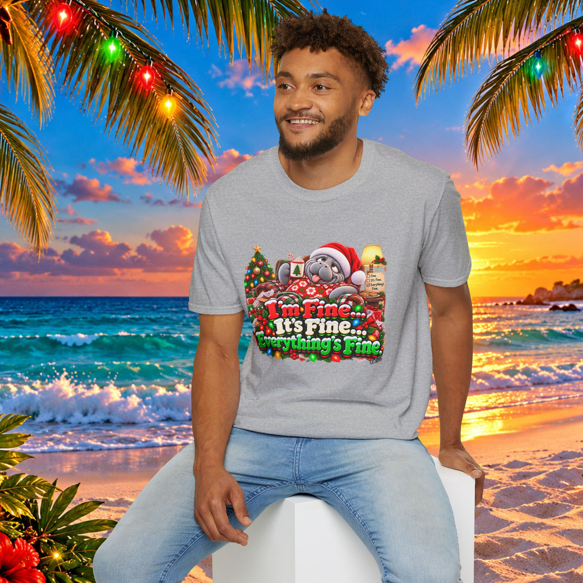 I’m Fine It’s Fine Everything’s Fine Christmas T-Shirt