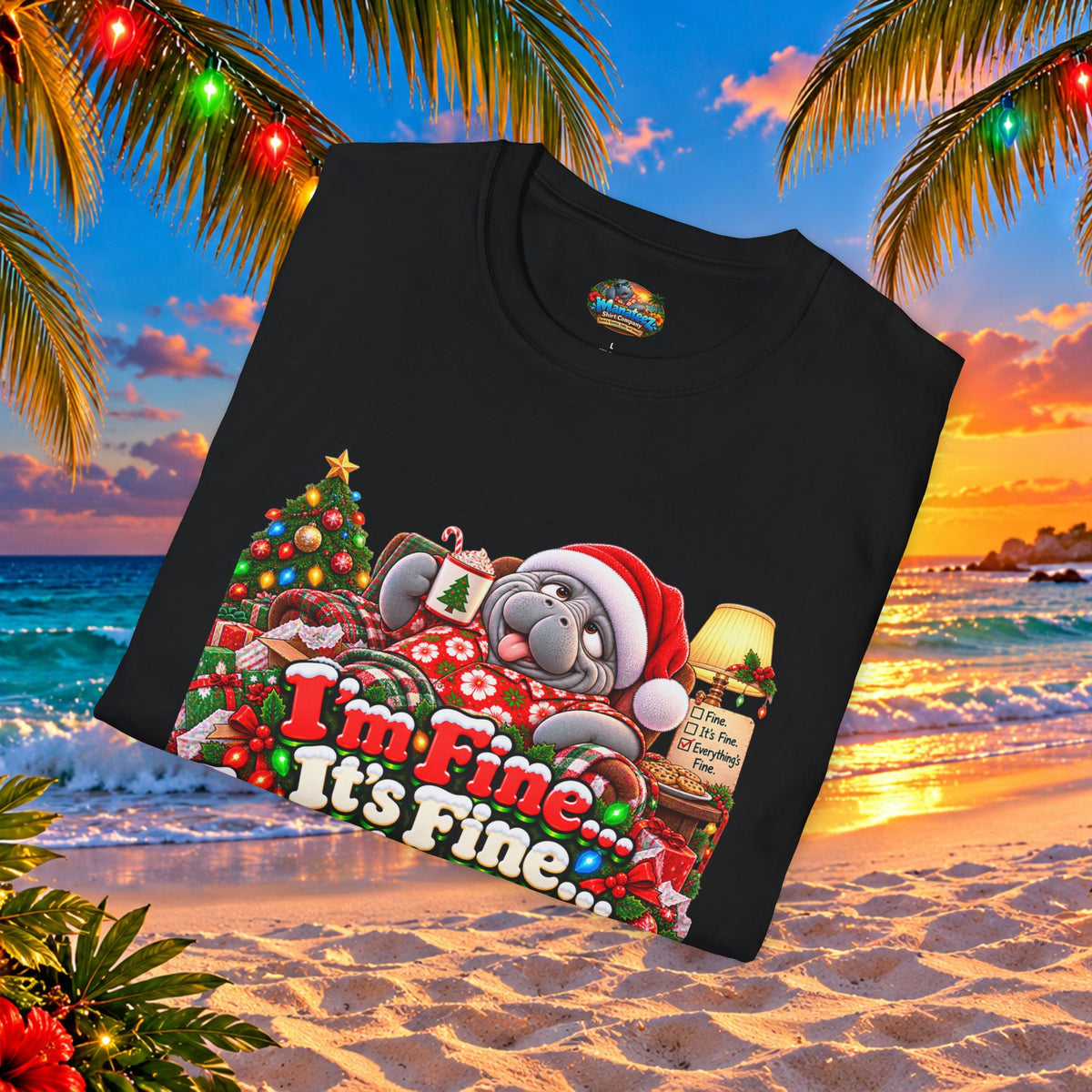 I’m Fine It’s Fine Everything’s Fine Christmas T-Shirt