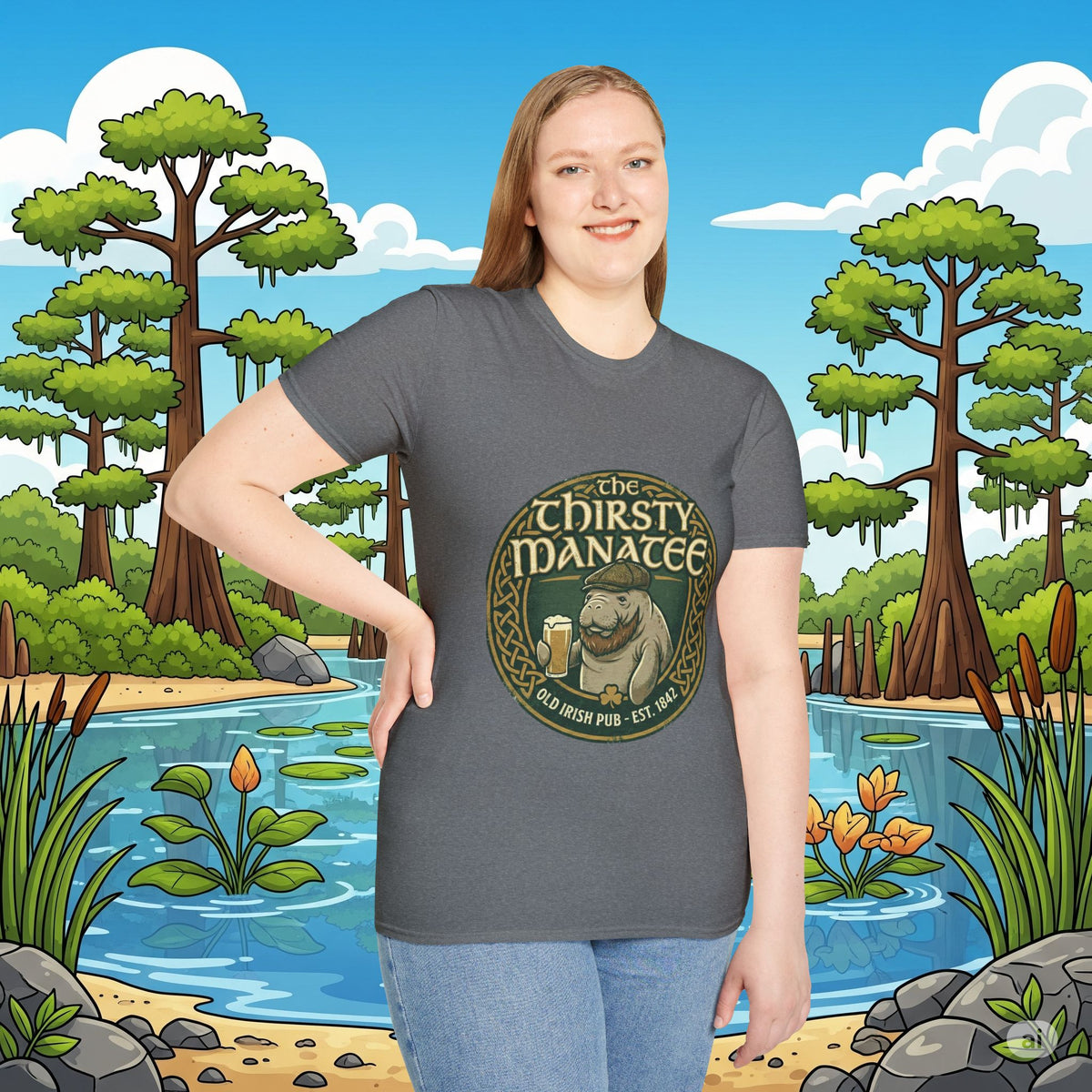 Thirsty Manatee Pub Emblem T-Shirt