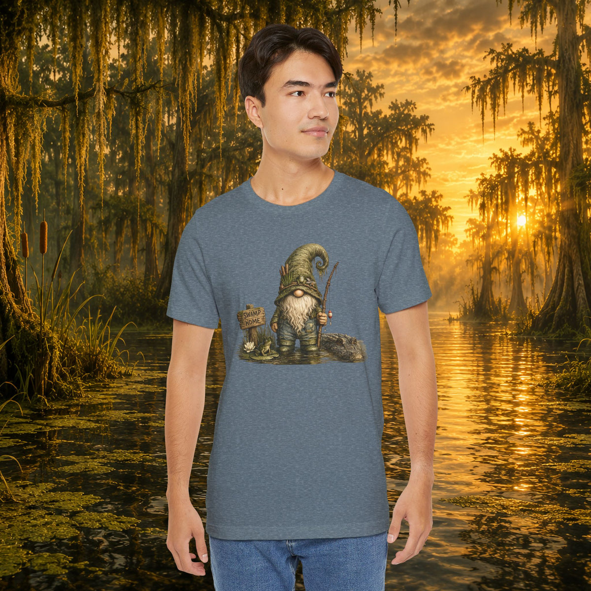 Swamp Gnome Shirt, Southern Swamp Life Tee, Fishing Gnome T-Shirt, Bayou Gnome Shirt, Alligator Gnome, Frog Lover Gift, Country Swamp Shirt
