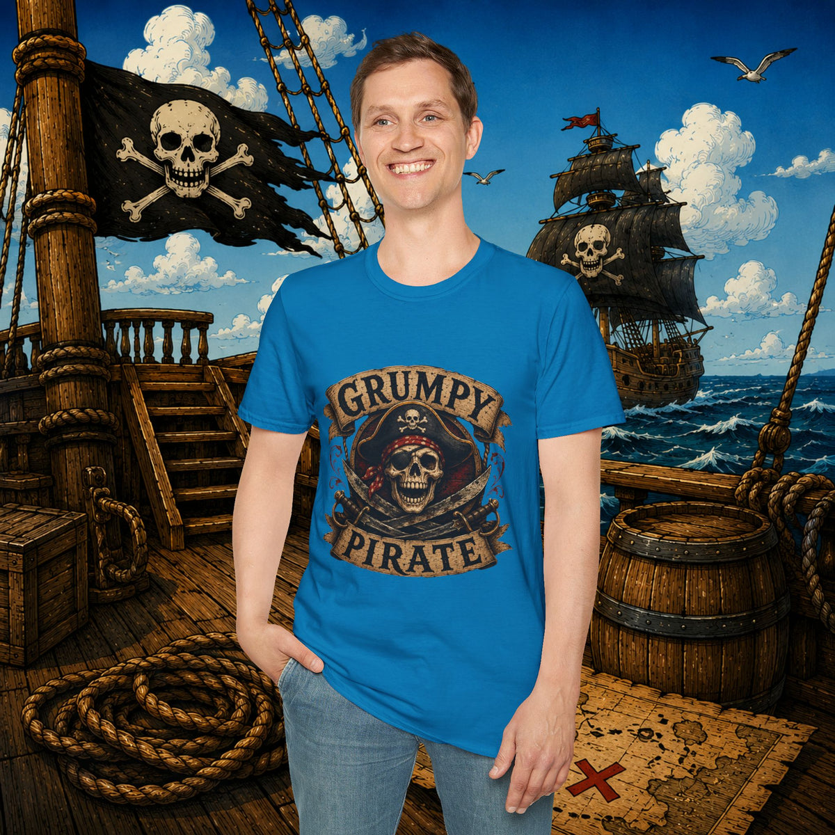 Grumpy Pirate Skull T-Shirt