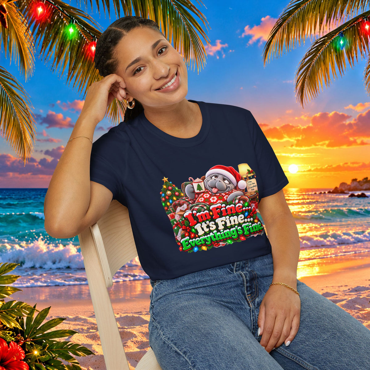 I’m Fine It’s Fine Everything’s Fine Christmas T-Shirt