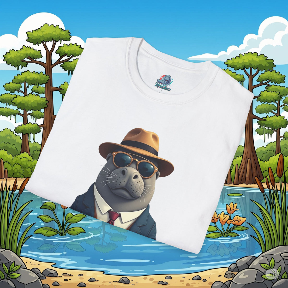 Dapper Manatee in Suit Graphic T-Shirt