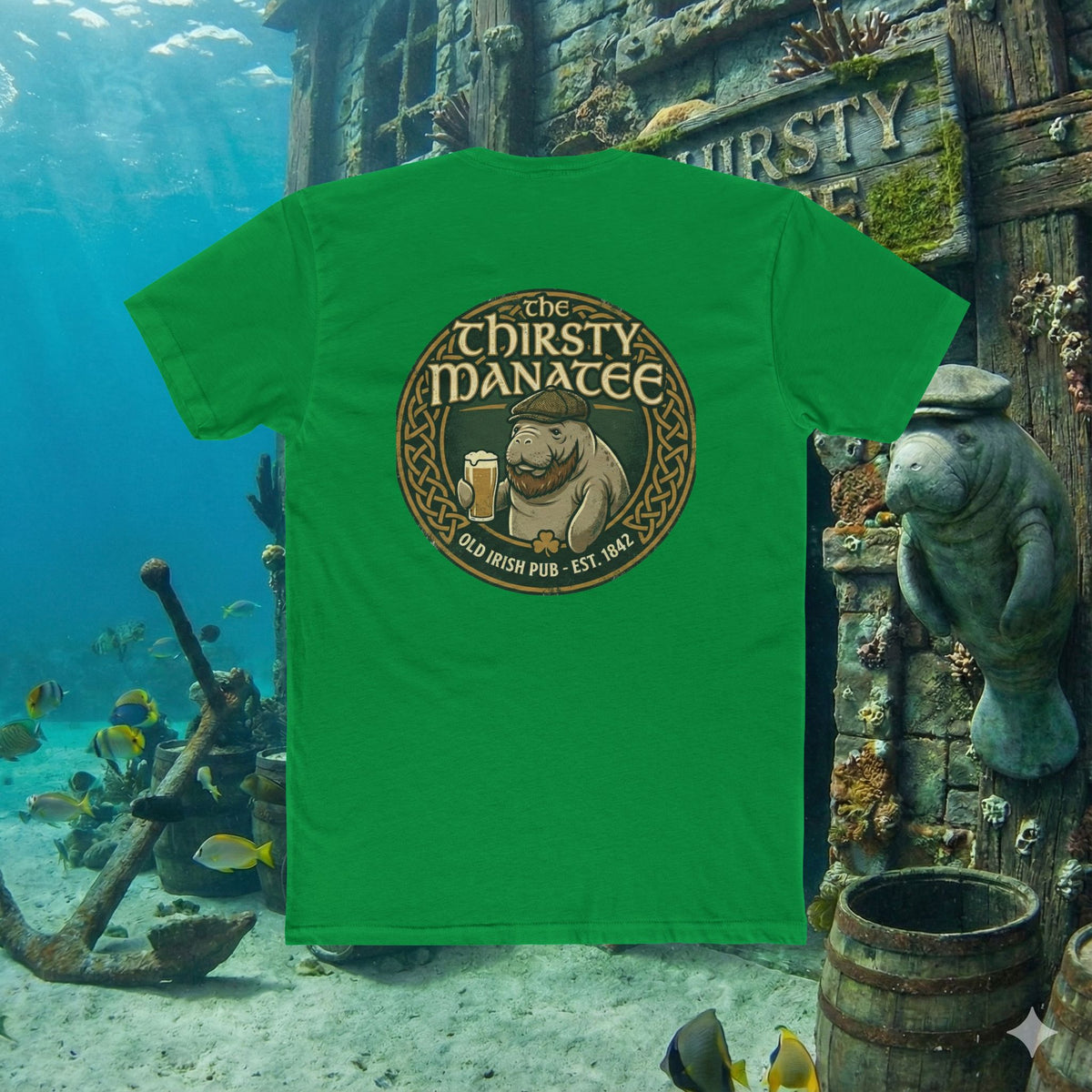Thirsty Manatee T-Shirt — Vintage Pub Logo Tee