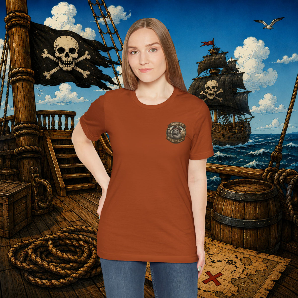 Beware of Old Pirates With Nothing Left to Prove | Grumpy Pirate Club Manatee T-Shirt