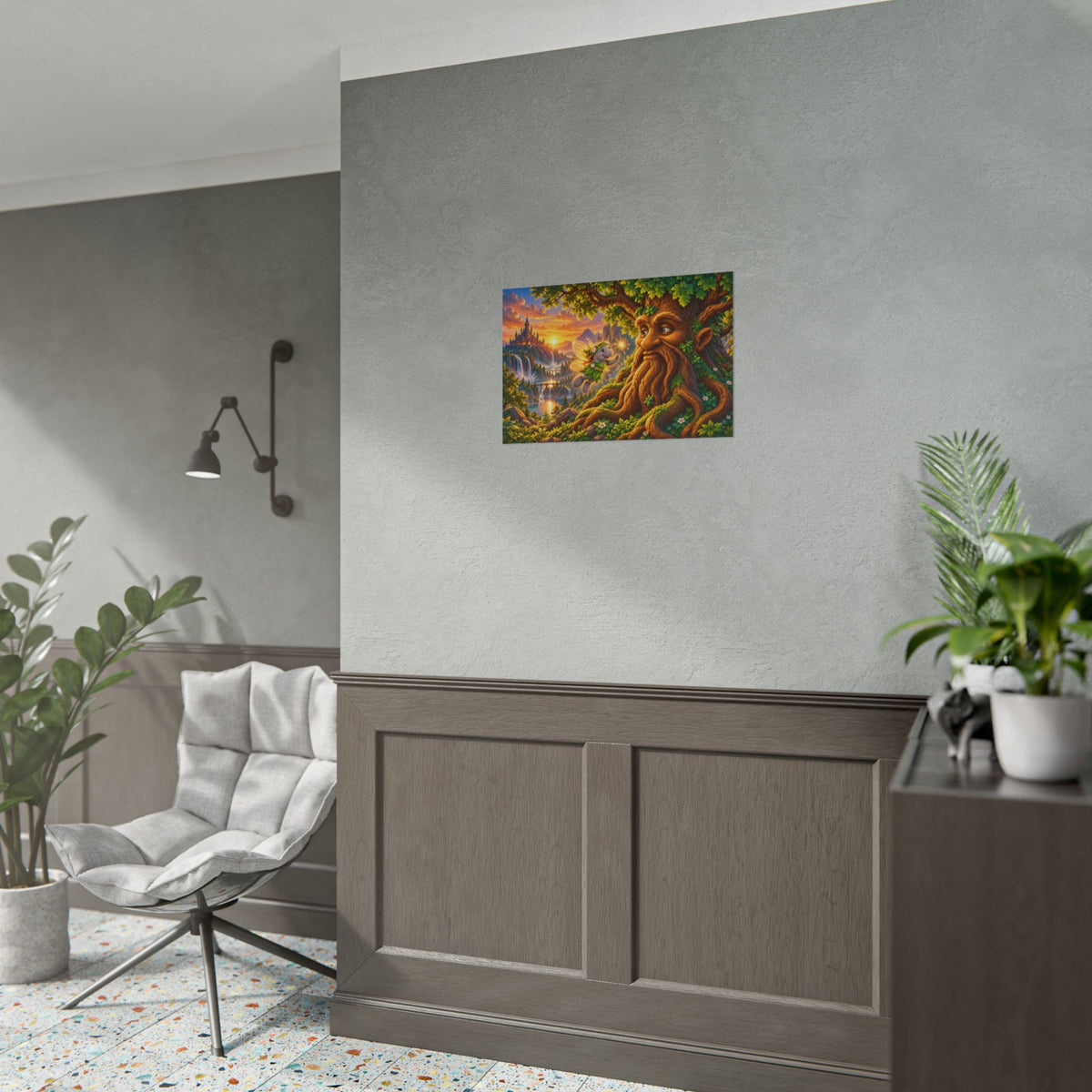 Enchanted Tree Guardian Fantasy Art Rolled Poster