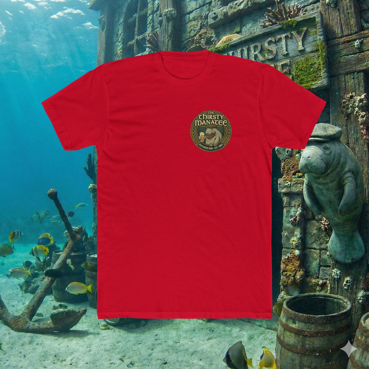 Thirsty Manatee T-Shirt — Vintage Pub Logo Tee