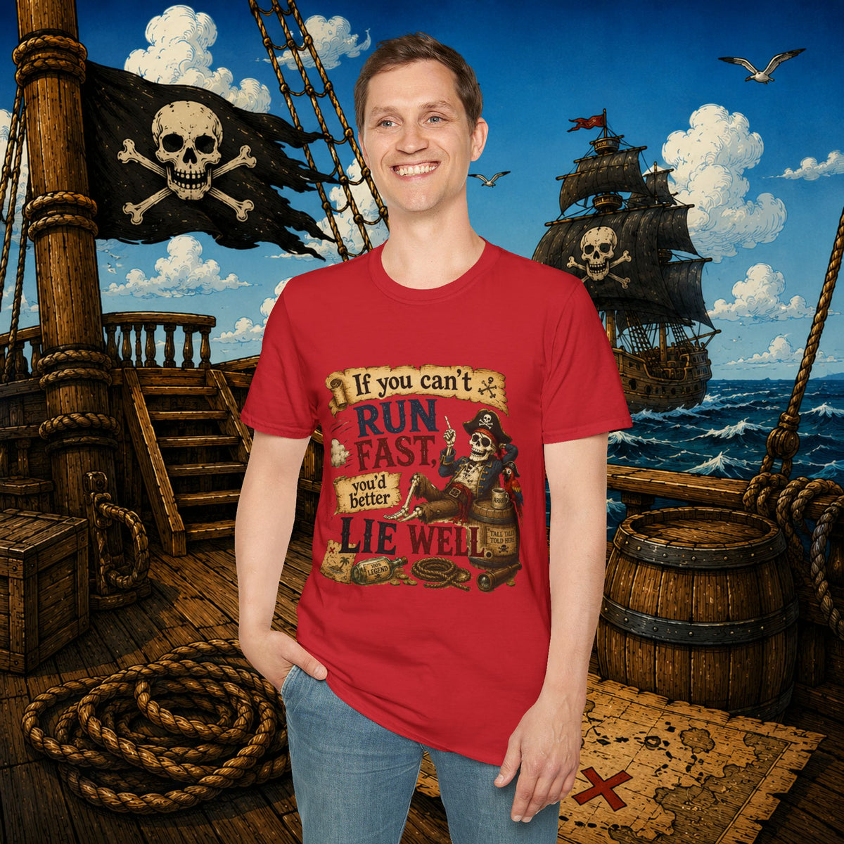 Run Fast, Lie Well Pirate T-Shirt