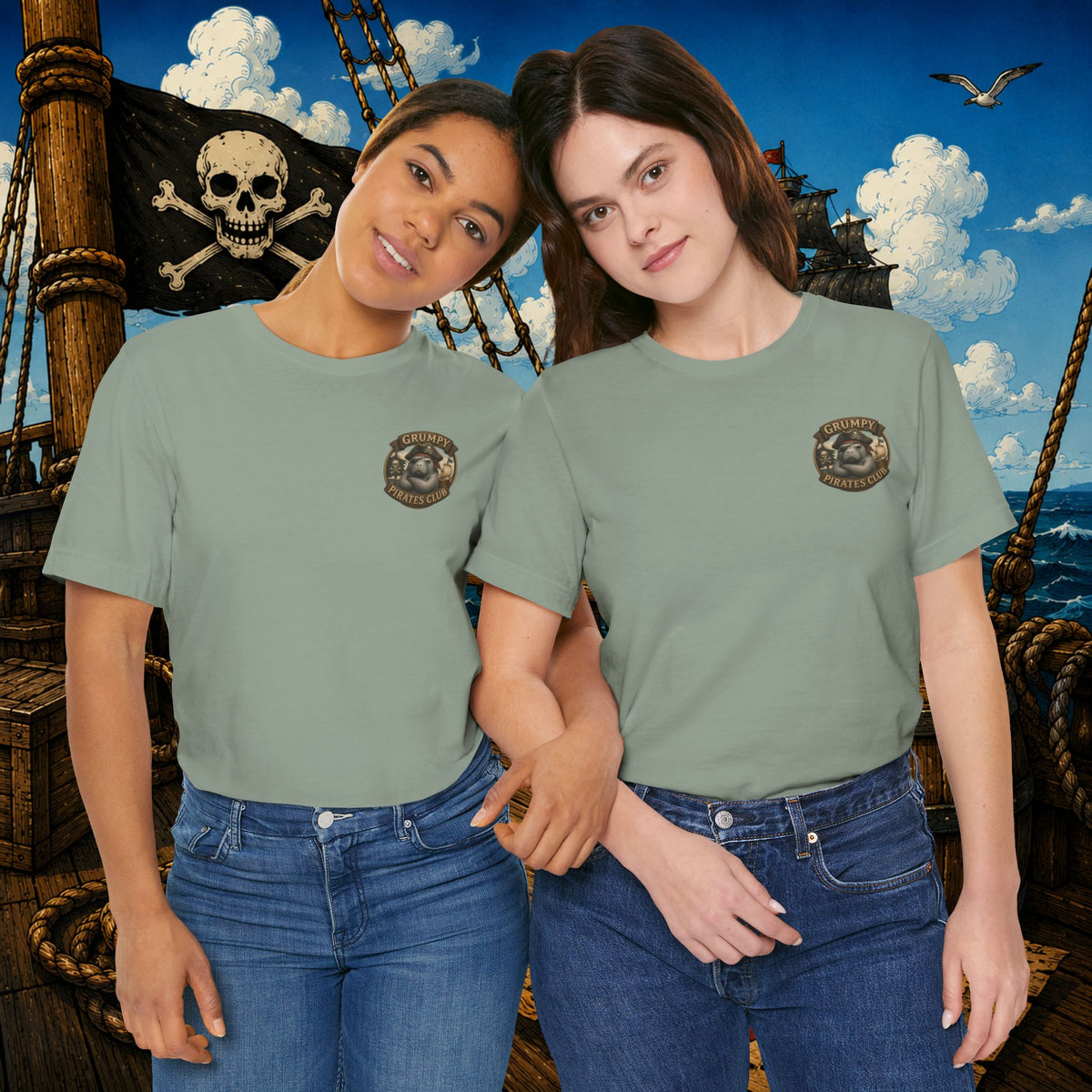 Beware of Old Pirates With Nothing Left to Prove | Grumpy Pirate Club Manatee T-Shirt