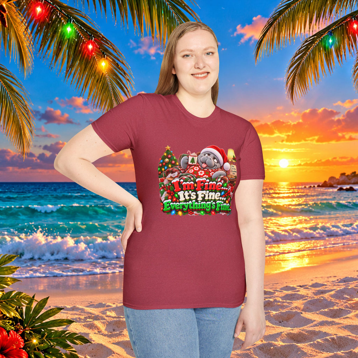 I’m Fine It’s Fine Everything’s Fine Christmas T-Shirt