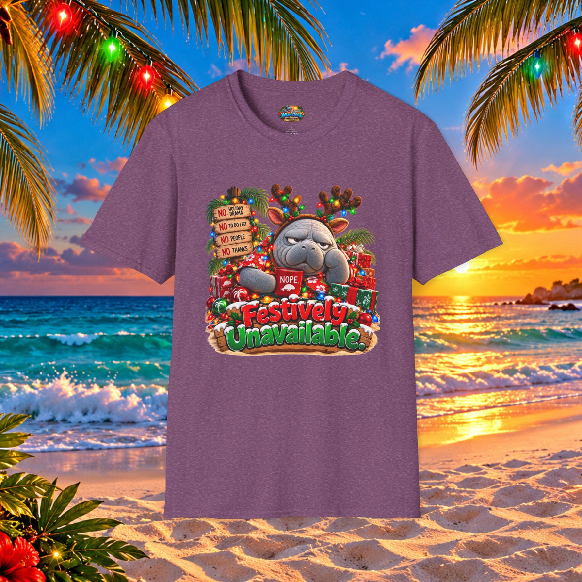 Festively Unavailable Christmas Manatee T-Shirt