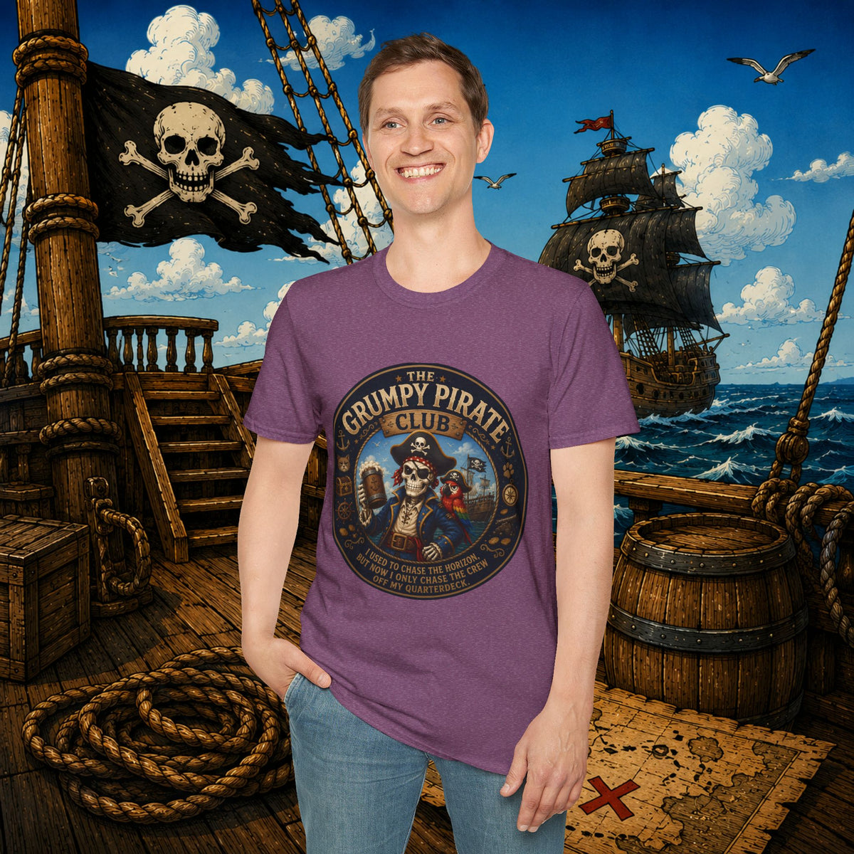 The Grumpy Pirate Skeleton Club T-Shirt