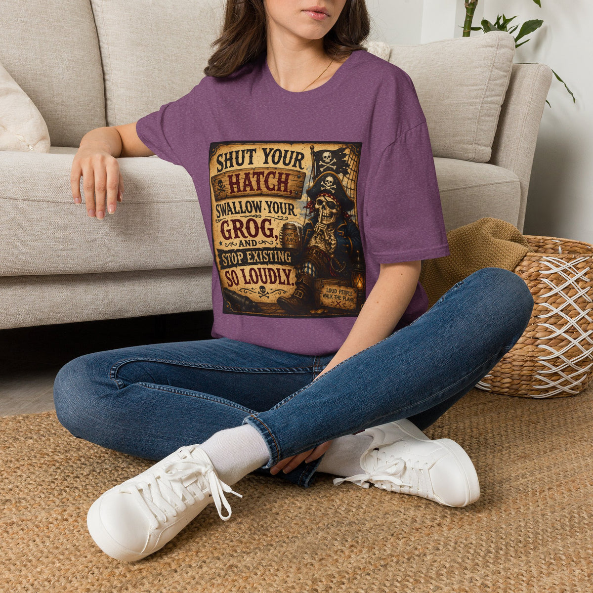 Shut Your Hatch Swallow Your Grog Pirate T-Shirt