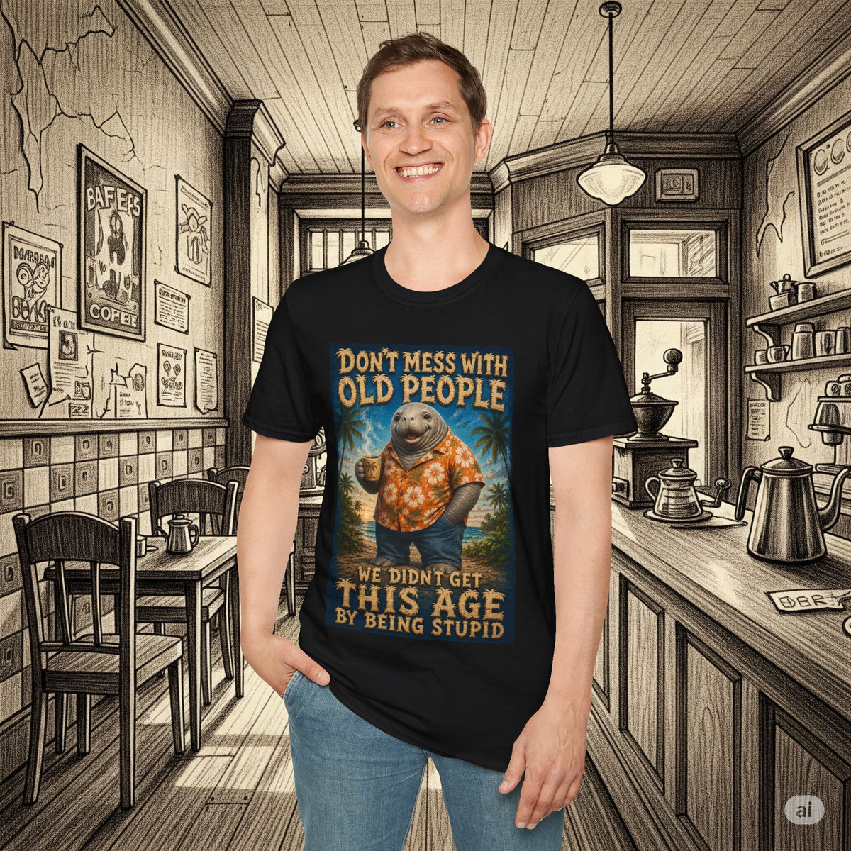 Don’t Mess With Old People Funny Vintage T-Shirt