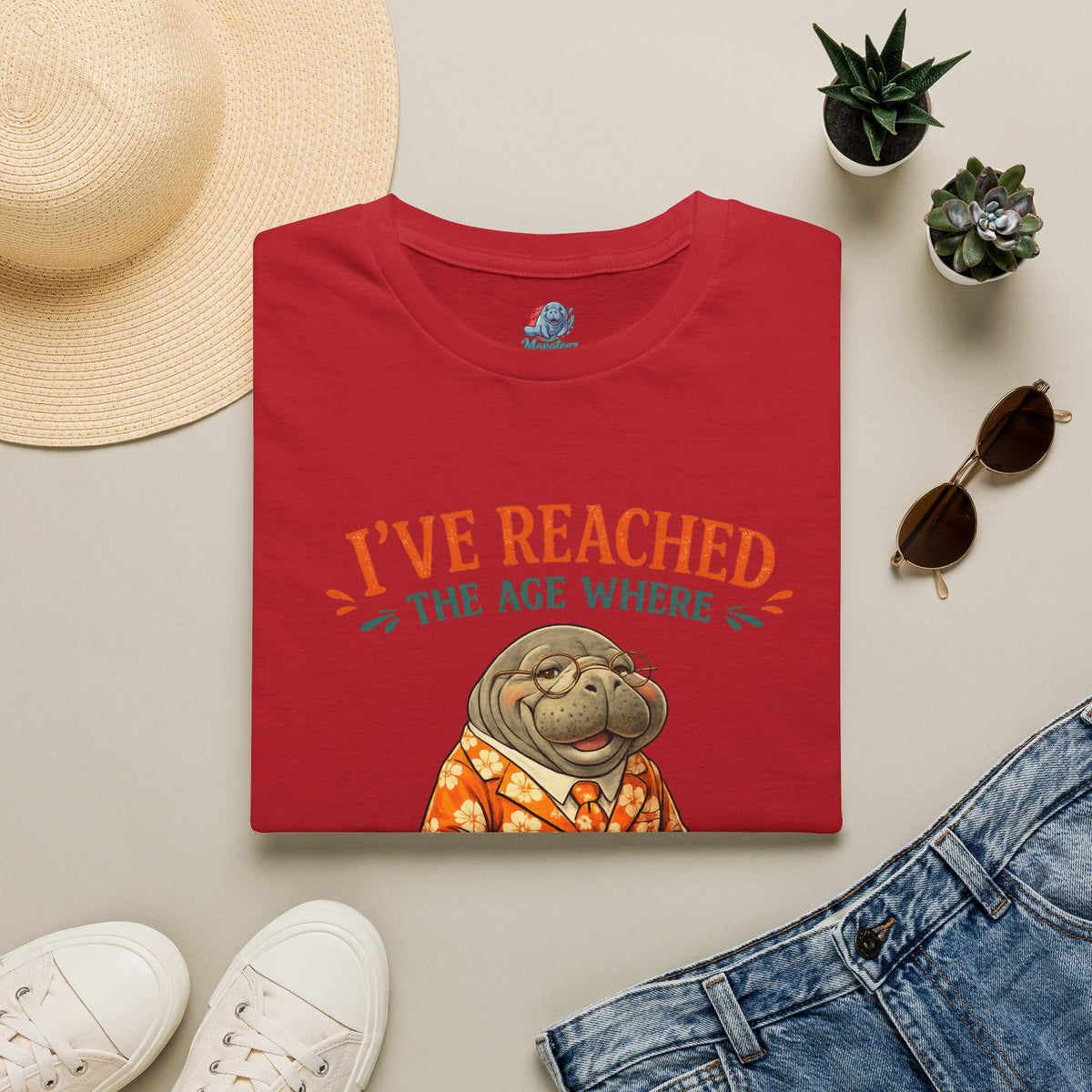 I've Reached the Age Where My Opinion Is a Public Service Shirt | Funny Manatee Tee | Senior Humor Graphic T-Shirt