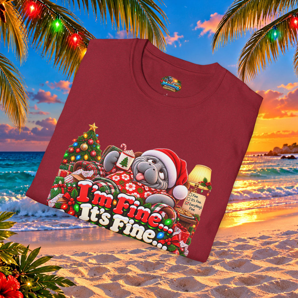I’m Fine It’s Fine Everything’s Fine Christmas T-Shirt