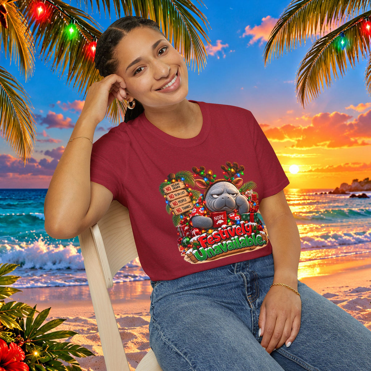 Festively Unavailable Christmas Manatee T-Shirt