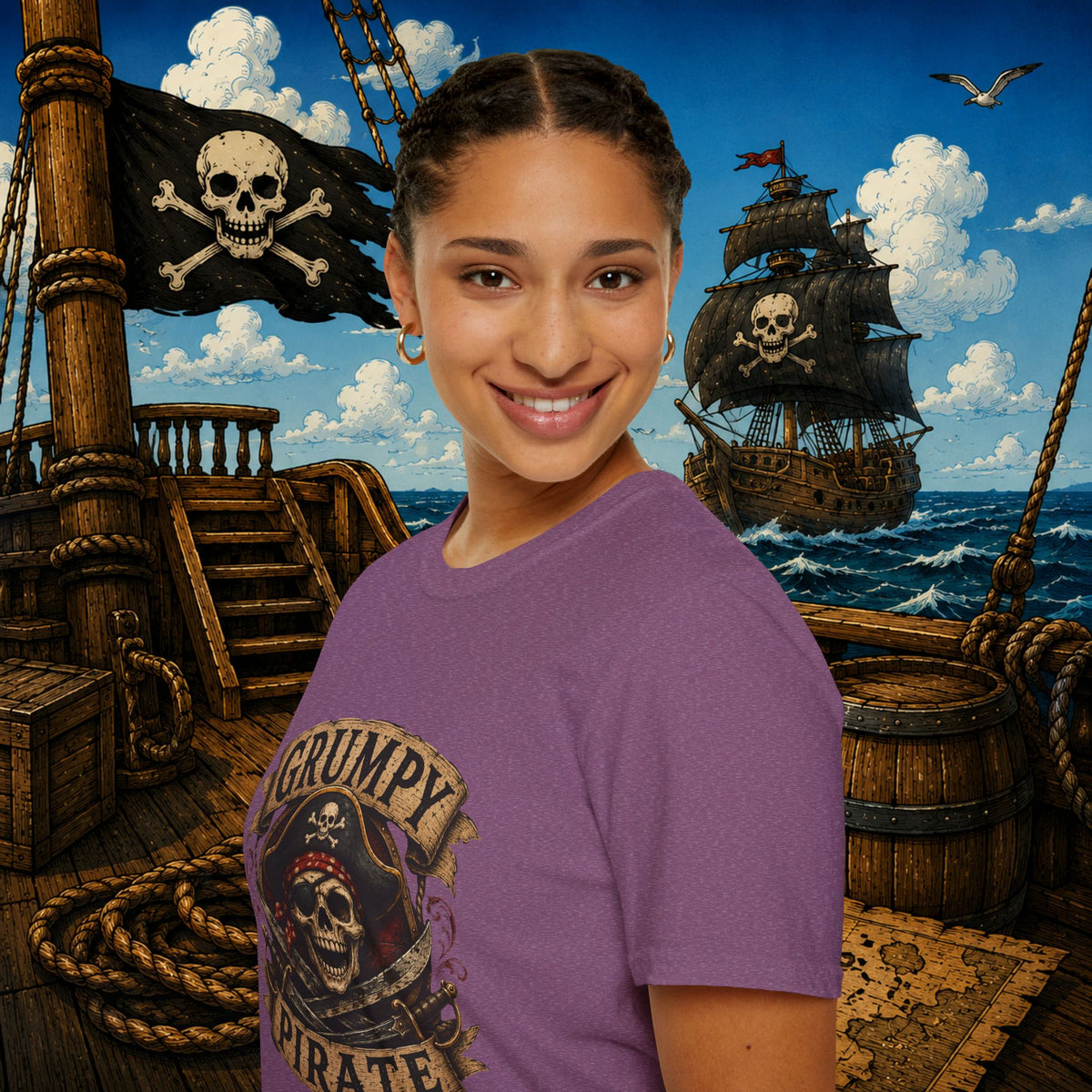 Grumpy Pirate Skull T-Shirt