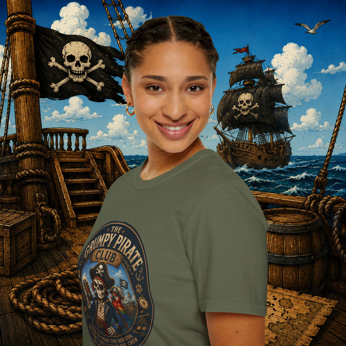 The Grumpy Pirate Skeleton Club T-Shirt