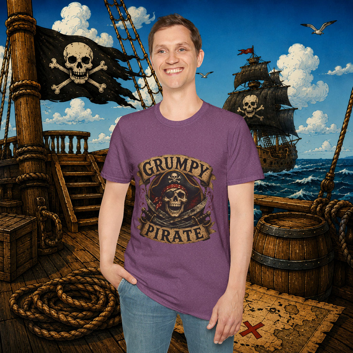 Grumpy Pirate Skull T-Shirt
