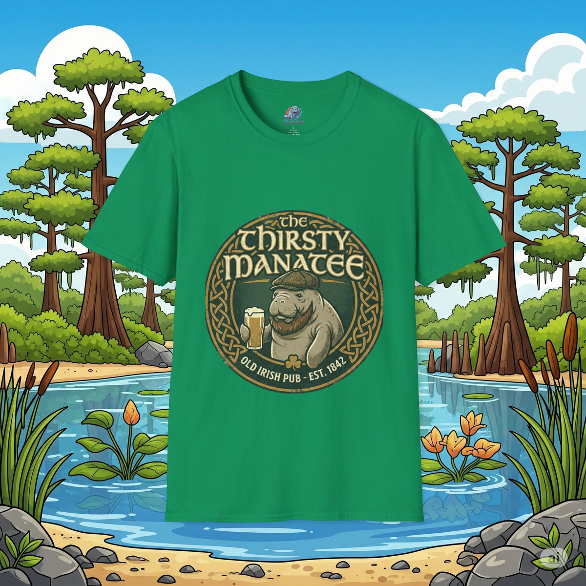 Thirsty Manatee Pub Emblem T-Shirt
