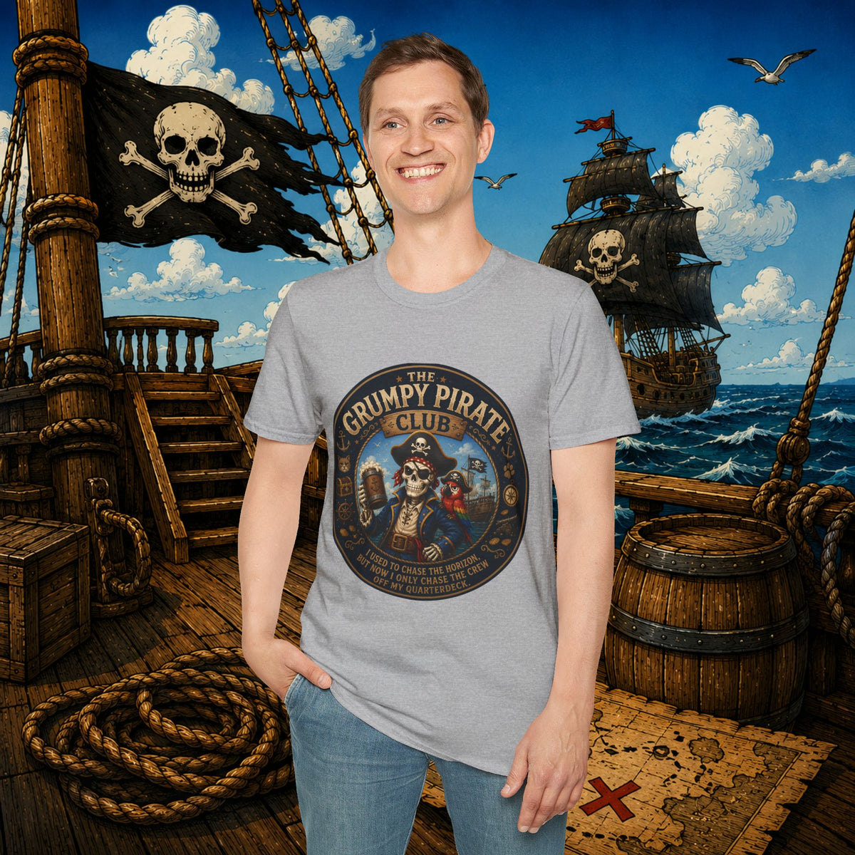 The Grumpy Pirate Skeleton Club T-Shirt