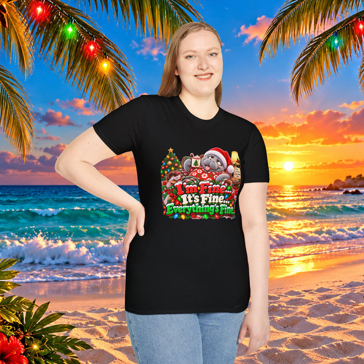 I’m Fine It’s Fine Everything’s Fine Christmas T-Shirt