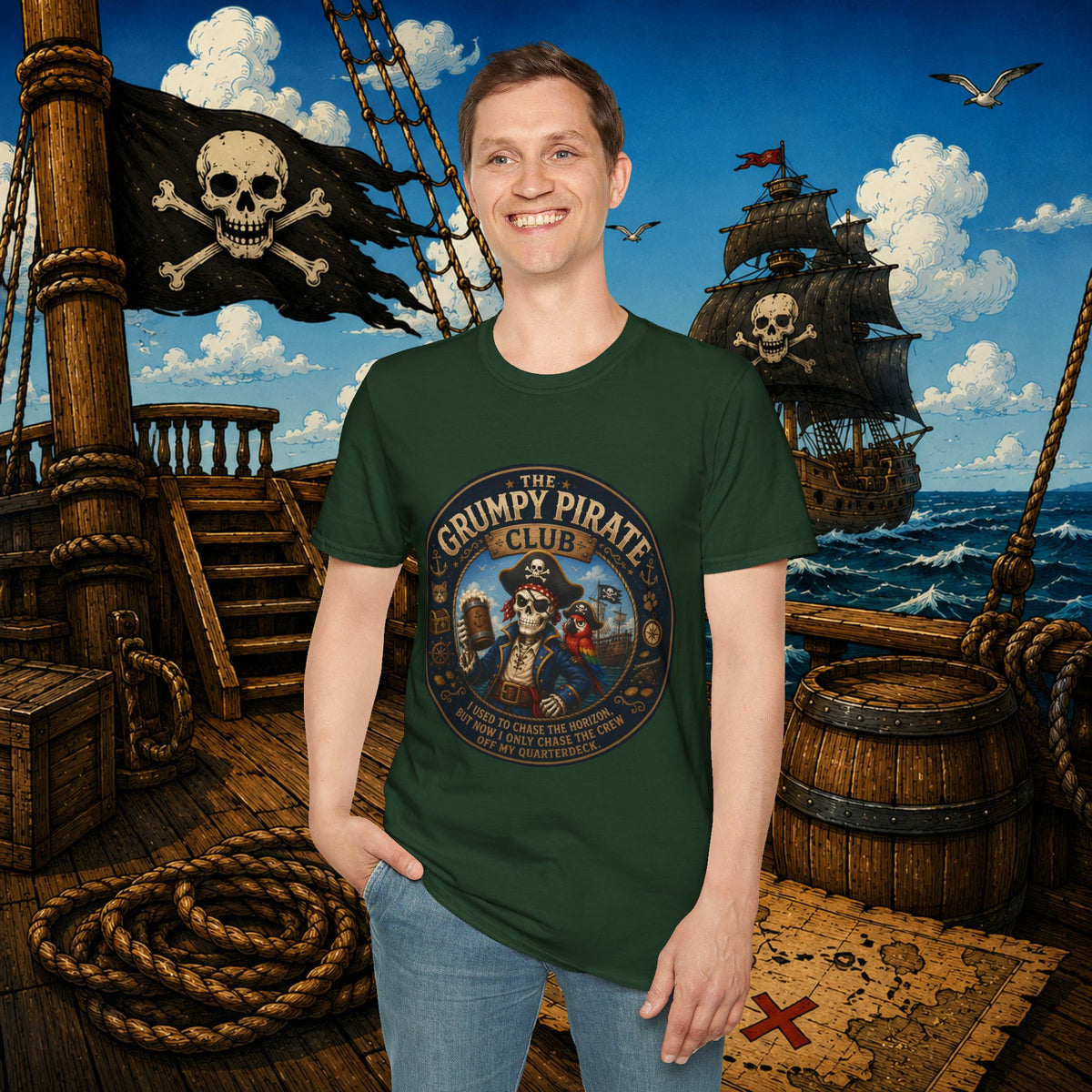 The Grumpy Pirate Skeleton Club T-Shirt