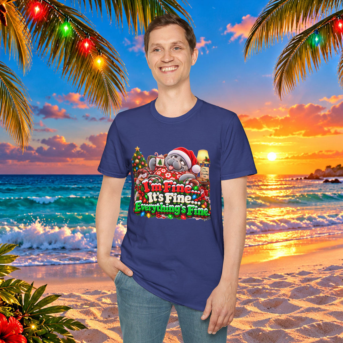I’m Fine It’s Fine Everything’s Fine Christmas T-Shirt