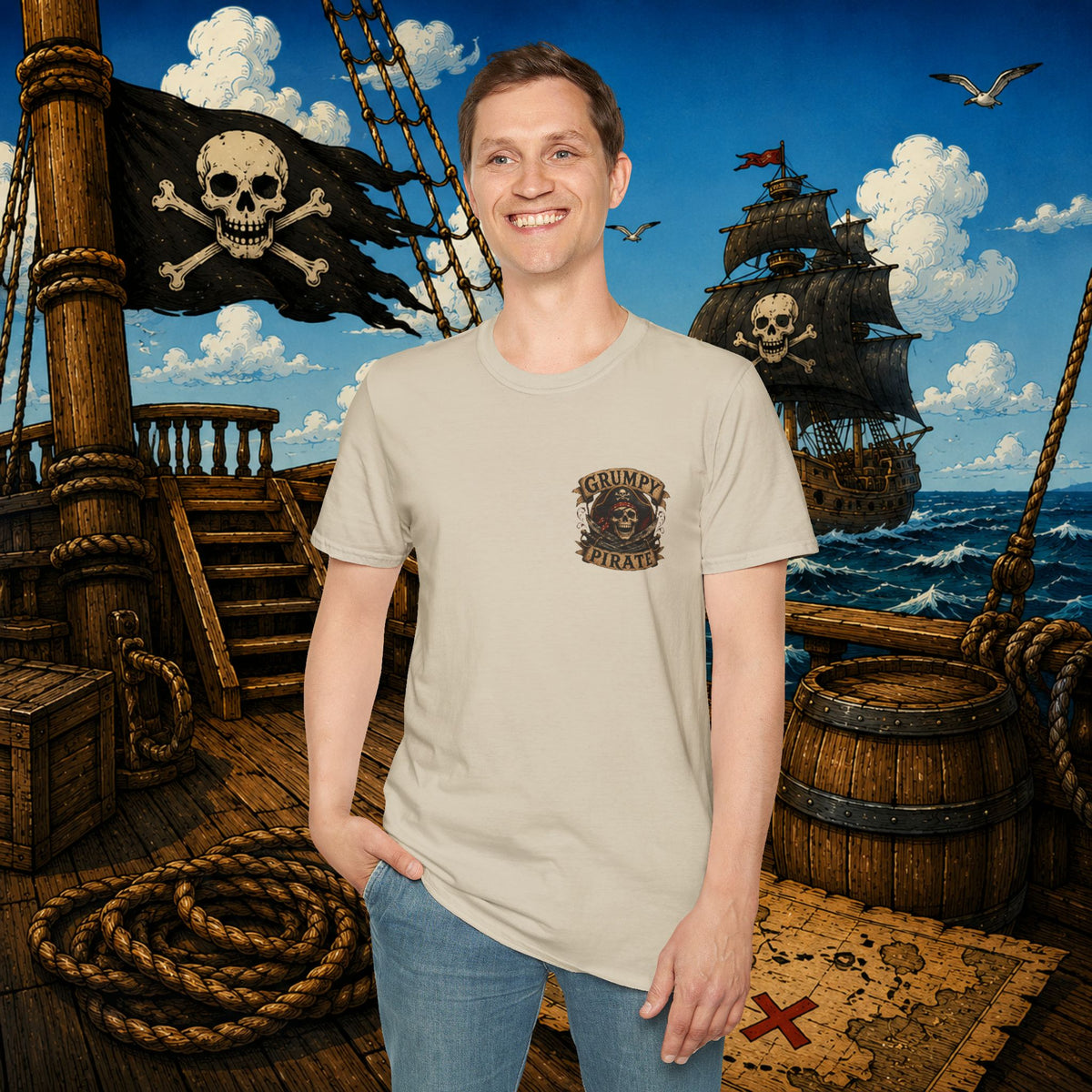 Vintage Pirate Limited Edition – Funny Aging Pirate Skeleton T-Shirt | Old Pirate Humor Tee