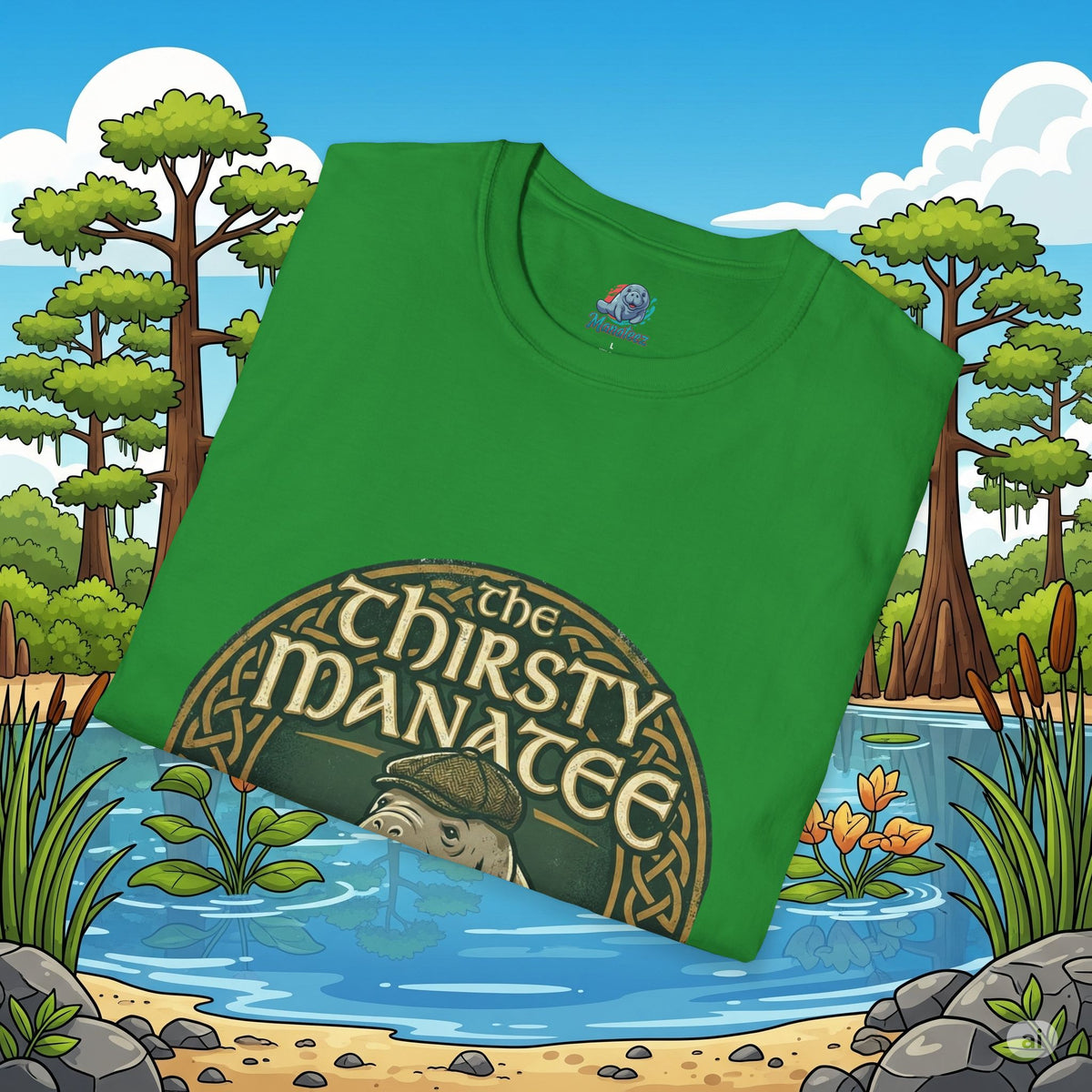 Thirsty Manatee Pub Emblem T-Shirt