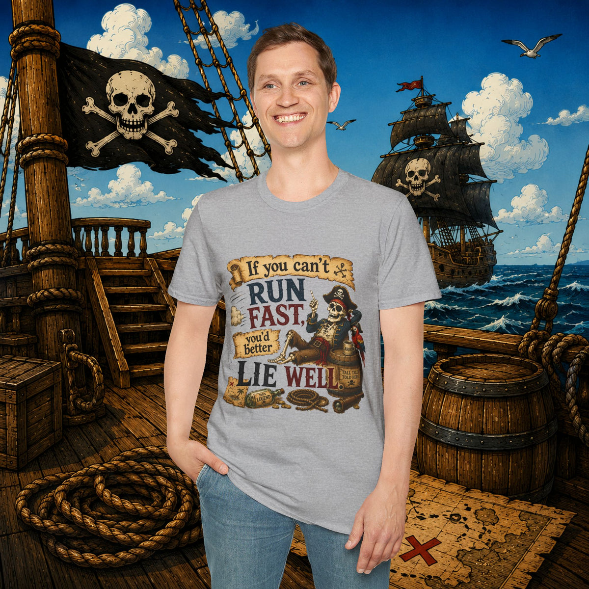 Run Fast, Lie Well Pirate T-Shirt