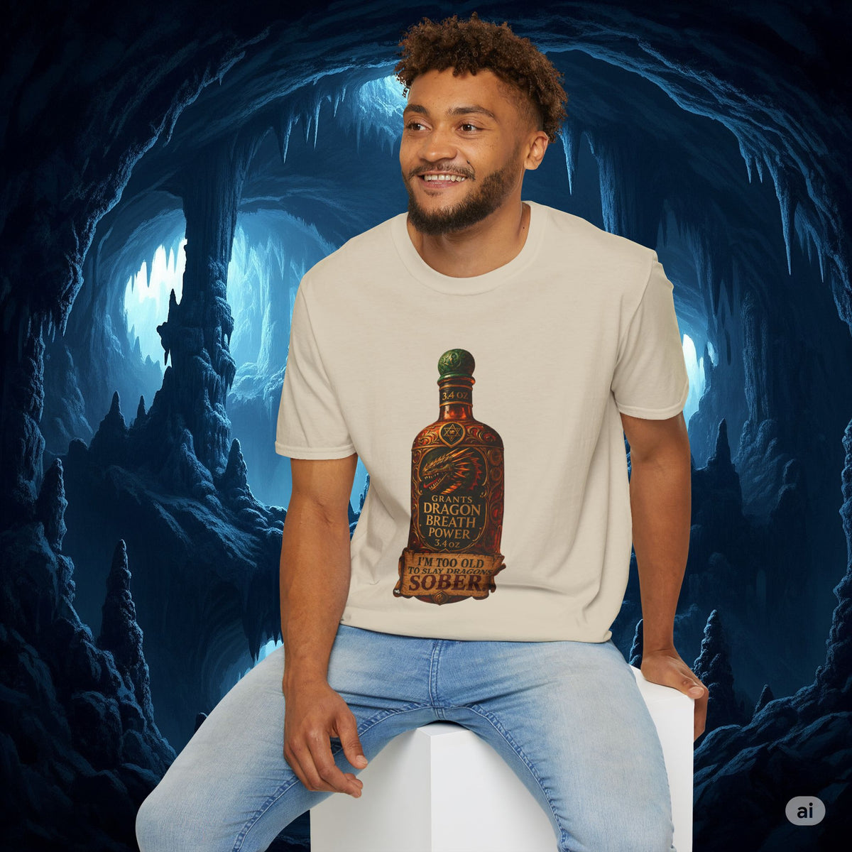 I'm Too Old to Slay Dragons Sober Shirt – Funny Dragon Breath Potion Fantasy T-Shirt