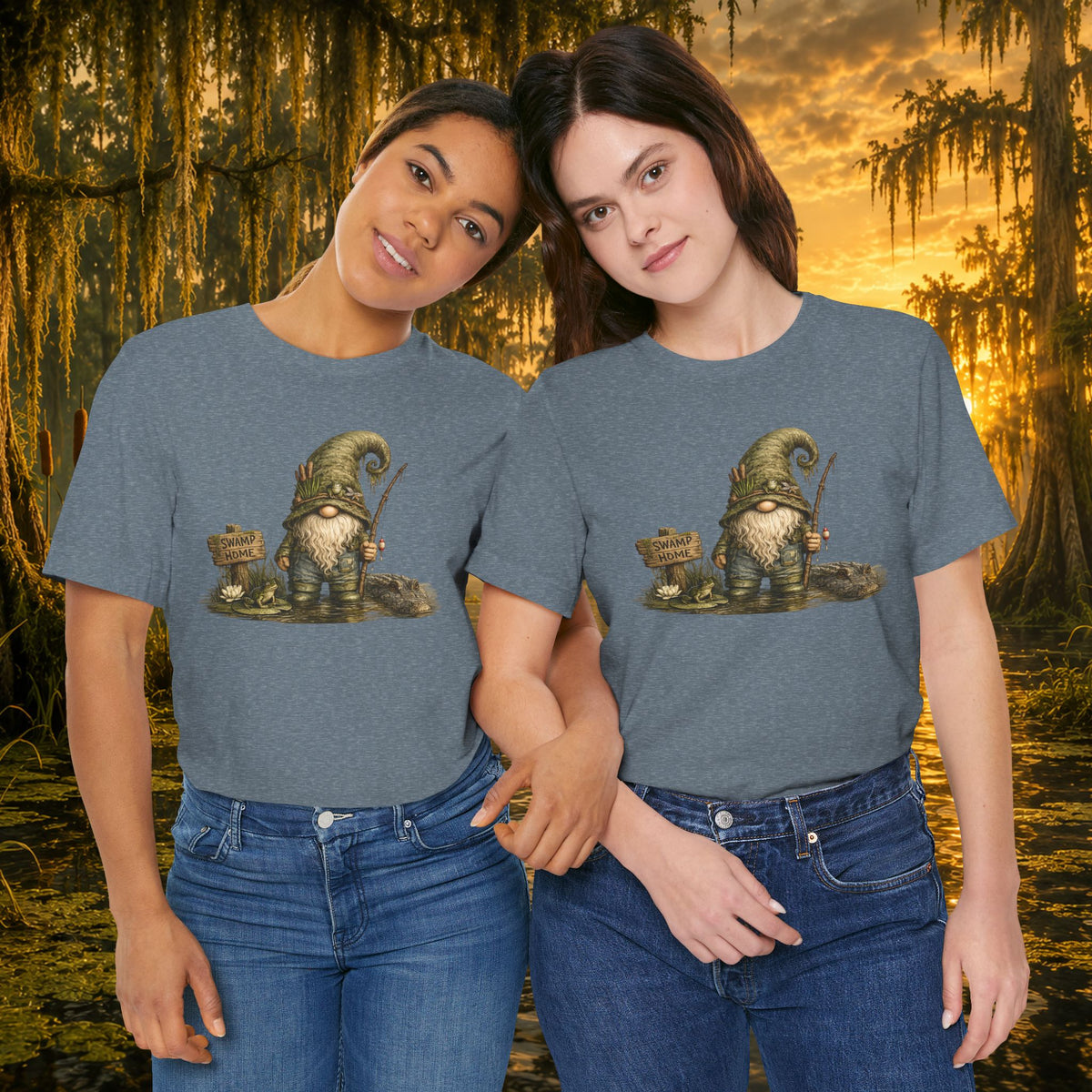 Swamp Gnome Shirt, Southern Swamp Life Tee, Fishing Gnome T-Shirt, Bayou Gnome Shirt, Alligator Gnome, Frog Lover Gift, Country Swamp Shirt