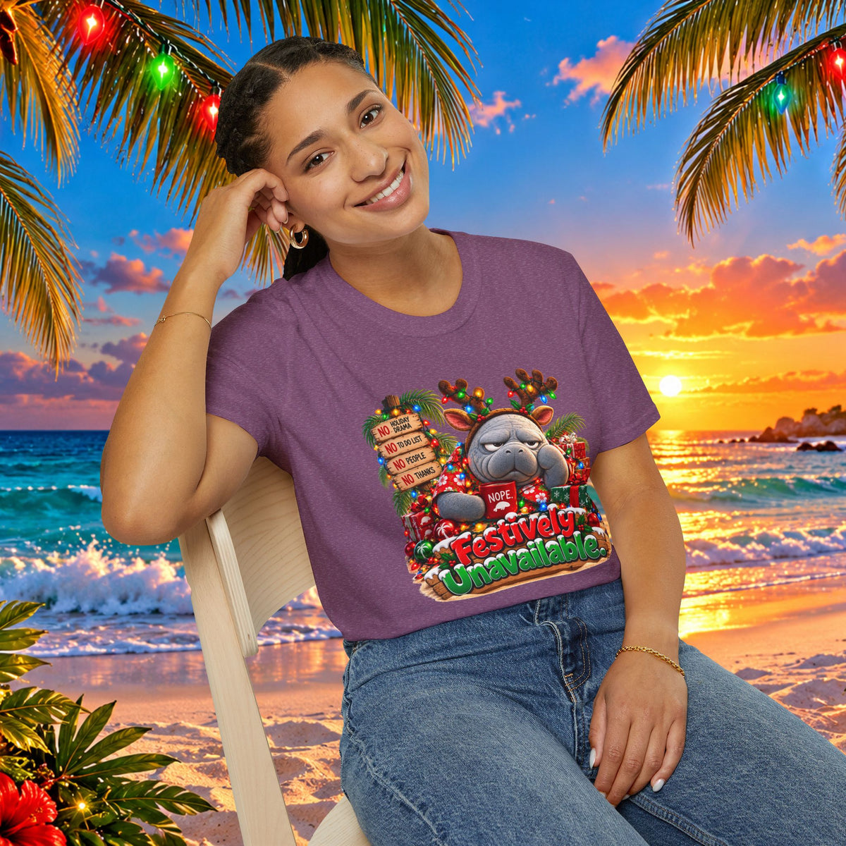 Festively Unavailable Christmas Manatee T-Shirt