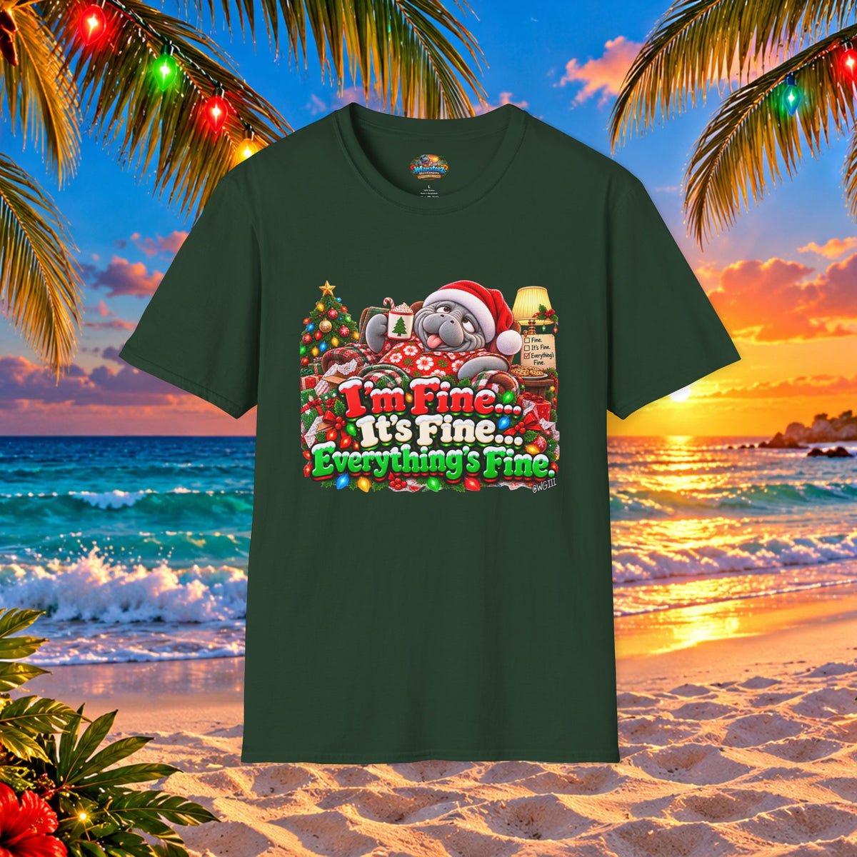 I’m Fine It’s Fine Everything’s Fine Christmas T-Shirt